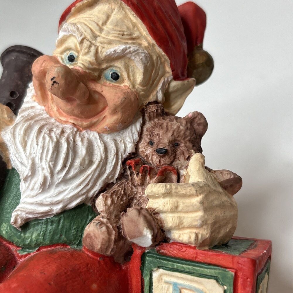 Christmas Elf Toymaker Figurine Teddy Bear ABC Block Rifle 5” Holiday Decor - Picture 10 of 16